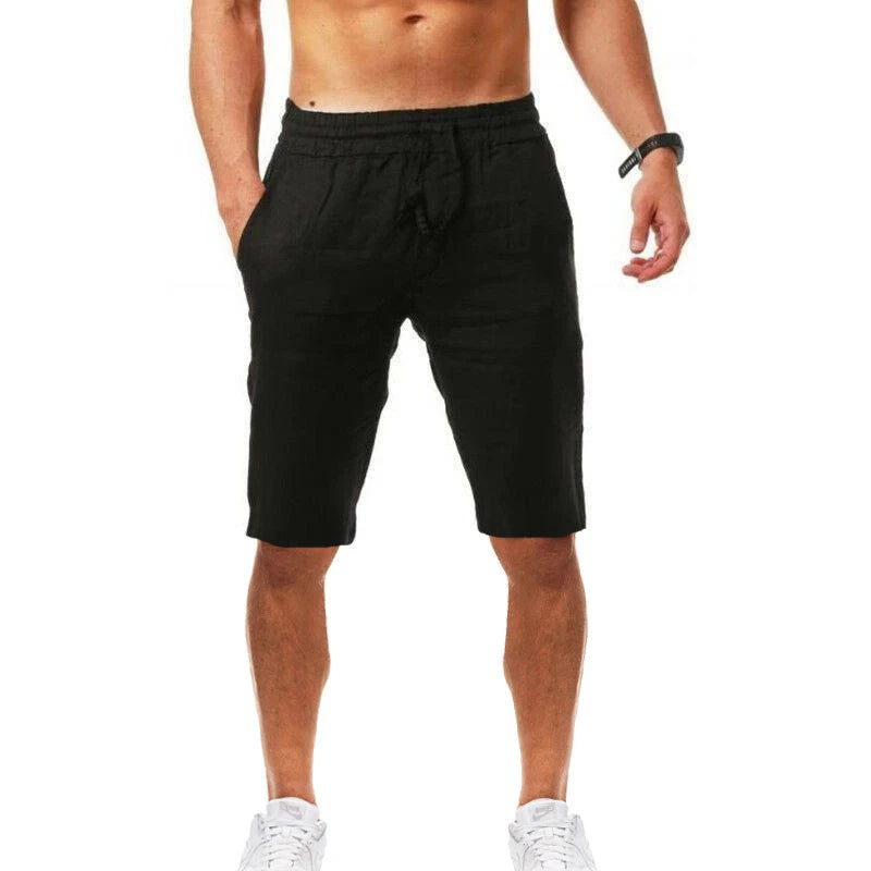 Ttrend New Men's Shorts  Cotton and Linen Beach Jogging  Leisure Sports Short Pants