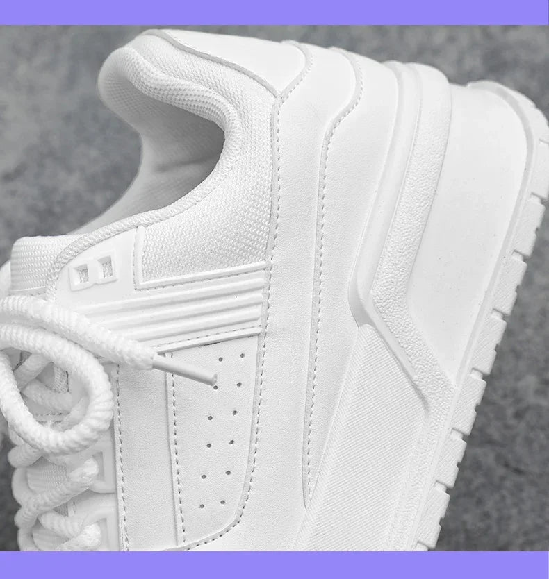 2025 nuevos zapatos de hombre tendencia de primavera todos los deportes ocio Color sólido zapatos bajos suelas gruesas aumentar la marea del pan zapatos