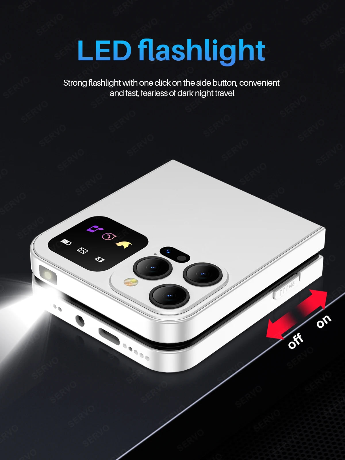 SERVO A50 PRO Flip teléfono móvil 2G GSM 2,4 "pantalla grabadora de llamadas automática marcación rápida 2 SIM televisores plegables oficial auténtico