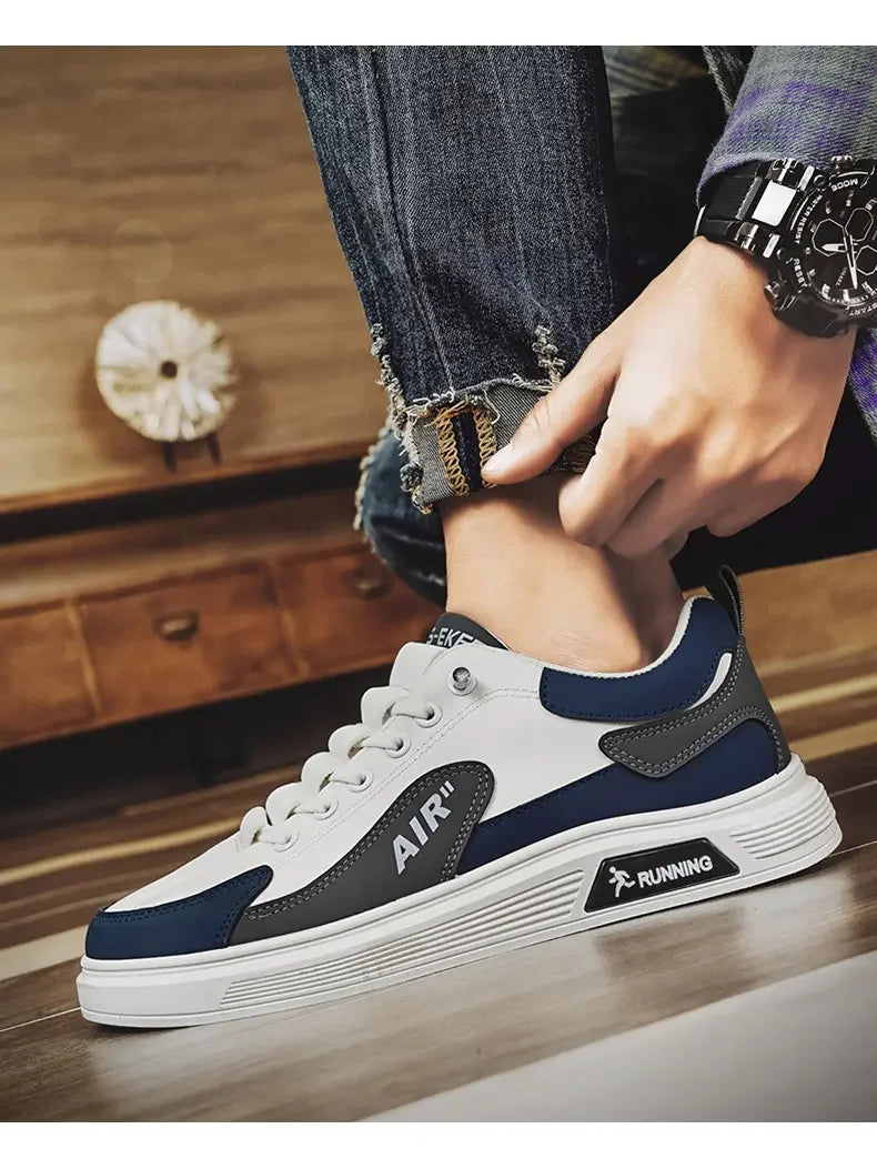 Zapatillas De deporte para Hombre tendencia 2025, nuevos Zapatos De Hombre De cuero a la moda, Zapatos informales De moda para Hombre, Zapatos deportivos para correr, Zapatos De Hombre