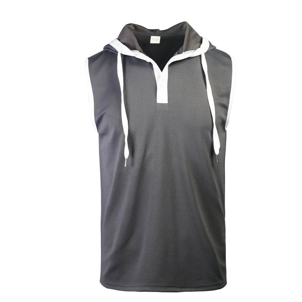 Nuevo Chaleco de verano para hombre, chaleco con capucha pesado, camiseta informal sin mangas a la moda