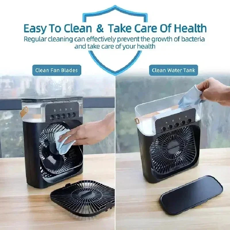 Nuevo ventilador 3 en 1, aire acondicionado, Mini enfriador de aire para el hogar, luz LED nocturna, humidificador portátil, ventilador de ajuste de aire, ventilador para oficina y hogar