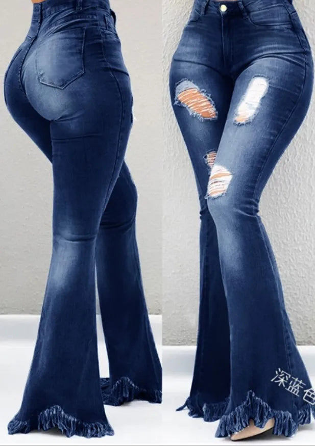 Pantalones vaqueros de cintura alta para mujer, Jeans de moda de otoño, informales, lisos, ajustados, diarios, largos, con fondo de campana, con cinturón, 2022