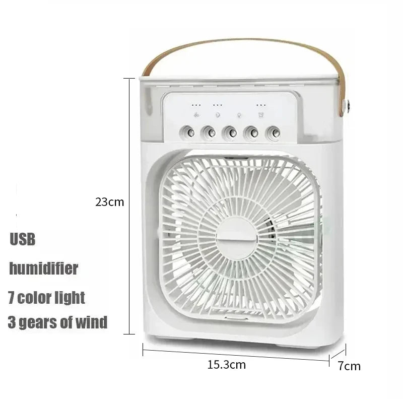 Nuevo ventilador 3 en 1, aire acondicionado, Mini enfriador de aire para el hogar, luz LED nocturna, humidificador portátil, ventilador de ajuste de aire, ventilador para oficina y hogar