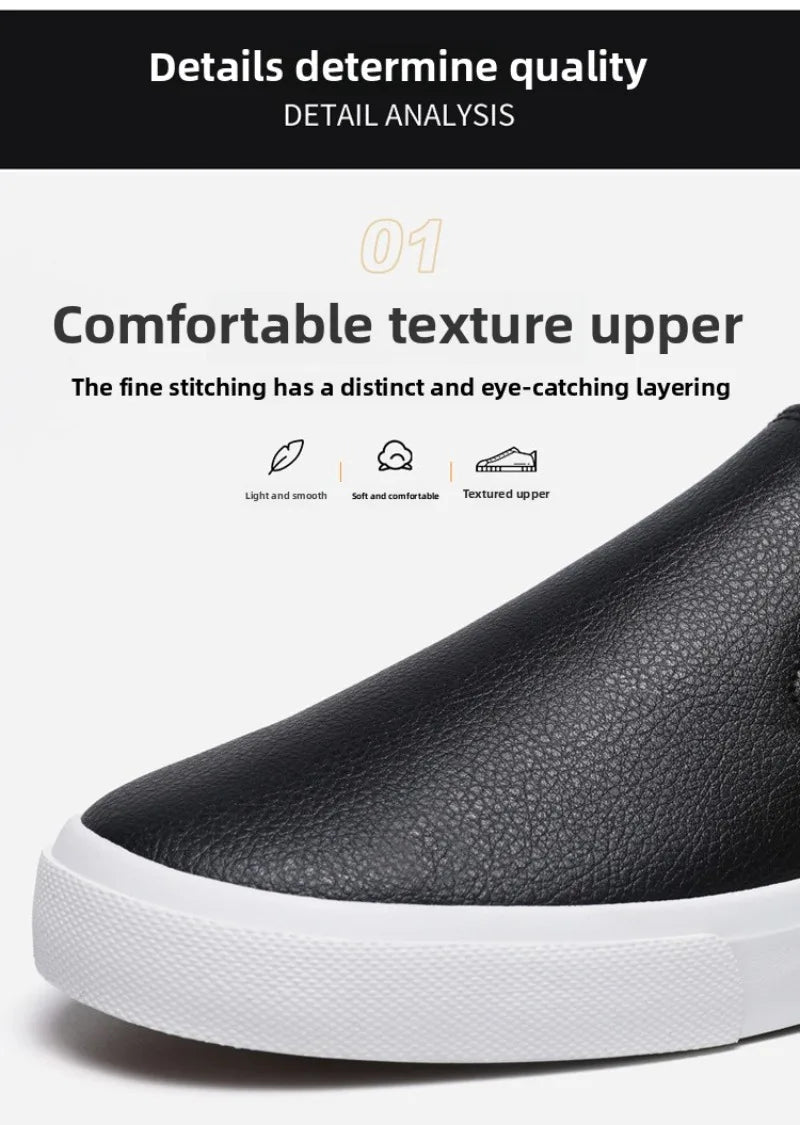 Zapatos Informales De Cuero Para Hombre, Calzado Plano Conciso, Mocasines Sin Cordones, 2 Colores, Moda De Primavera, Novedad