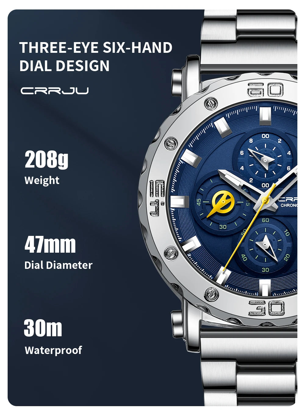2025 nuevo Reloj deportivo de cuarzo para Hombre, acero inoxidable 316L, zafiro, esfera grande, relojes para Hombre, Reloj resistente al agua 30M, Reloj para Hombre