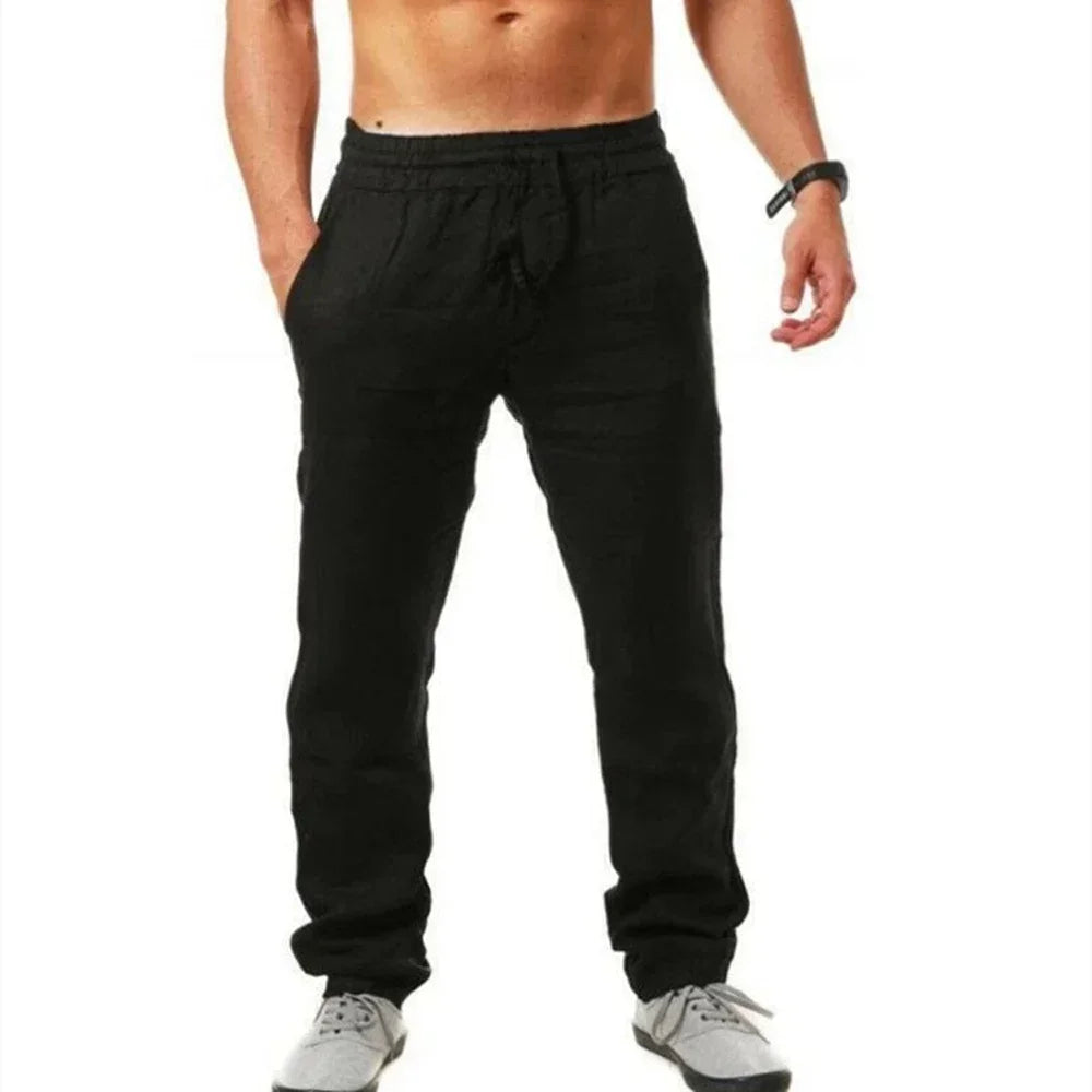 Pantalones informales para hombre, pantalones transpirables de alta calidad para verano, pantalones de chándal de Color sólido, pantalones deportivos para correr, ropa de calle deportiva