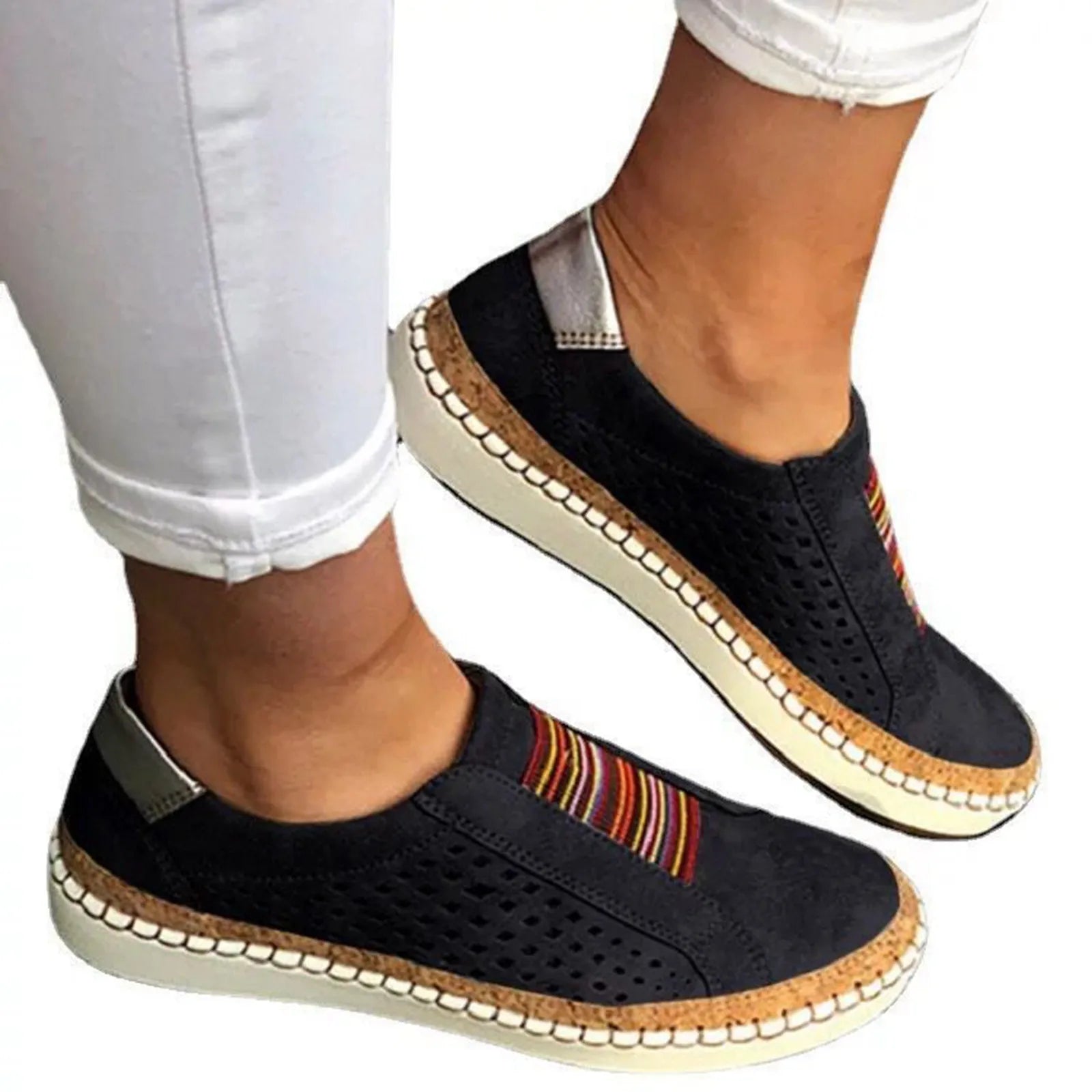 Zapatos de malla con agujeros para Mujer, calzado plano y transpirable, Tendencia 2024, 2024