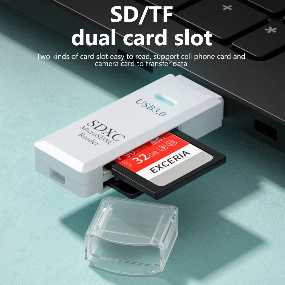 Lector de tarjetas USB 3,0 2 en 1, lector de tarjetas Micro TF sd, adaptador usb, lector de tarjetas de alta velocidad, tarjeta de memoria TF para PC, accesorios para ordenador portátil