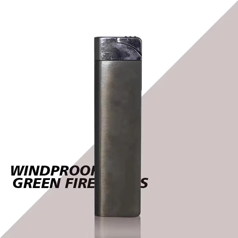 Encendedor de cigarrillos de Gas butano inflable ultradelgado, antorcha a prueba de viento, Encendedor de Metal Jet, herramientas para fumar, Mini Encendedor novedoso, regalo