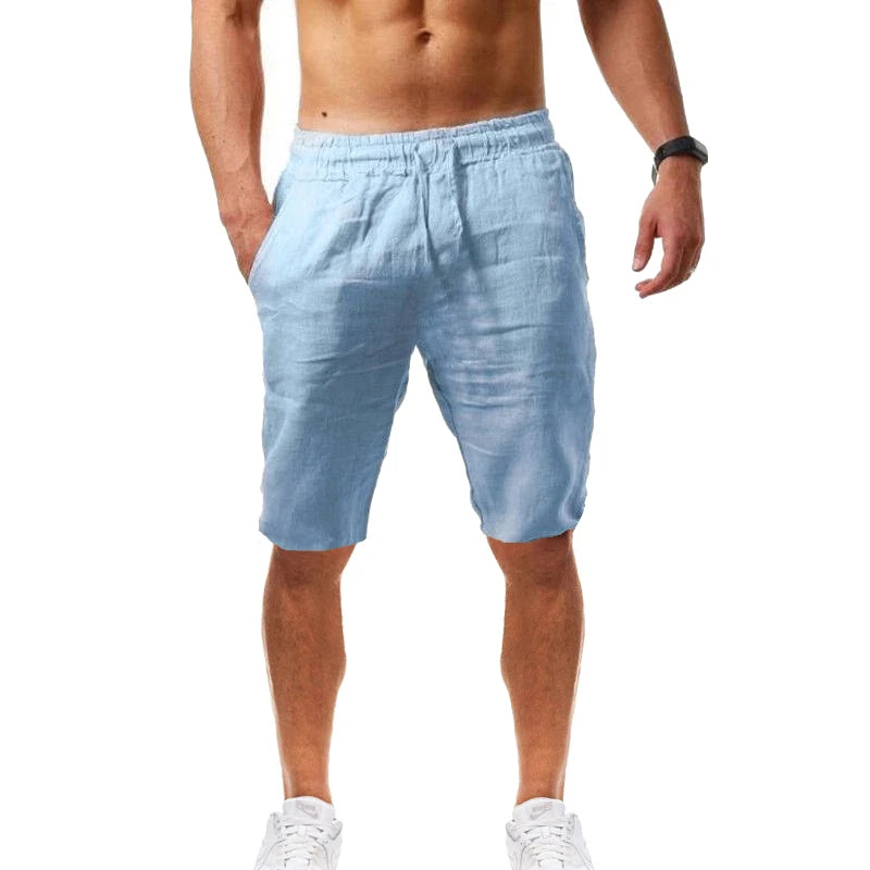 Ttrend New Men's Shorts  Cotton and Linen Beach Jogging  Leisure Sports Short Pants