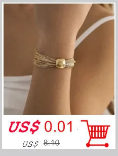 Nueva playa descalzo sandalia joyería elegante novia Sexy mujer moda encanto capa cadena enlace cuentas de cristal pie tobillera pulsera