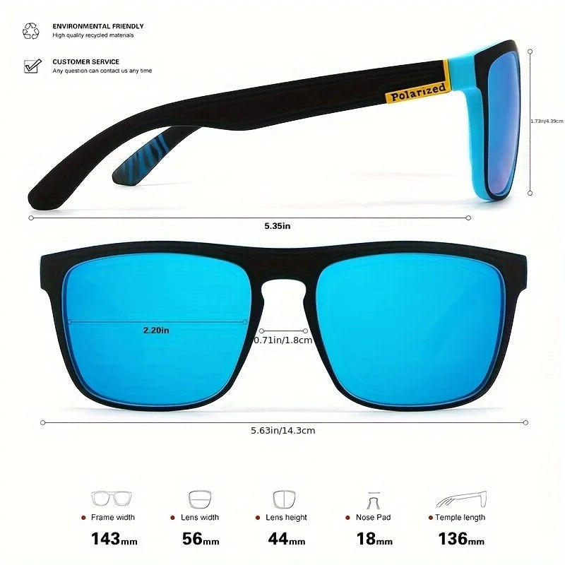 Gafas de sol polarizadas cuadradas Vintage a la moda para hombres y mujeres, gafas de sol de diseñador de marca de lujo para conducir y pescar, gafas para conductor UV400