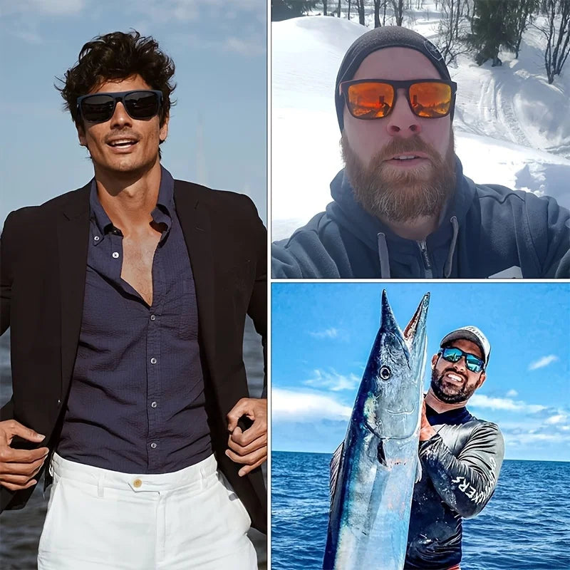 Gafas de sol polarizadas cuadradas Vintage a la moda para hombres y mujeres, gafas de sol de diseñador de marca de lujo para conducir y pescar, gafas para conductor UV400