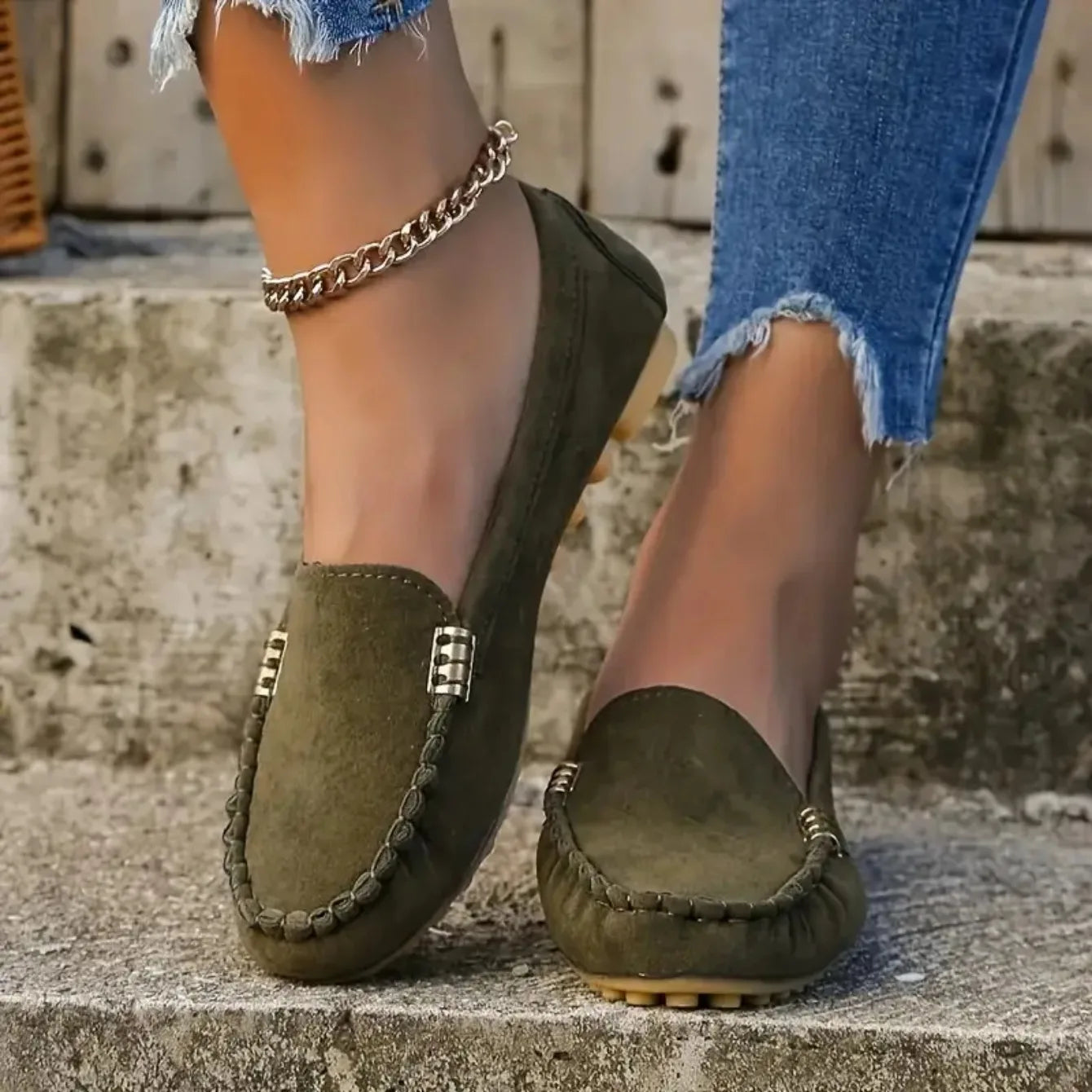 Zapatos informales para Mujer, mocasines planos para primavera y otoño, Zapatos planos De tela vaquera suave antideslizantes a la moda, 2024