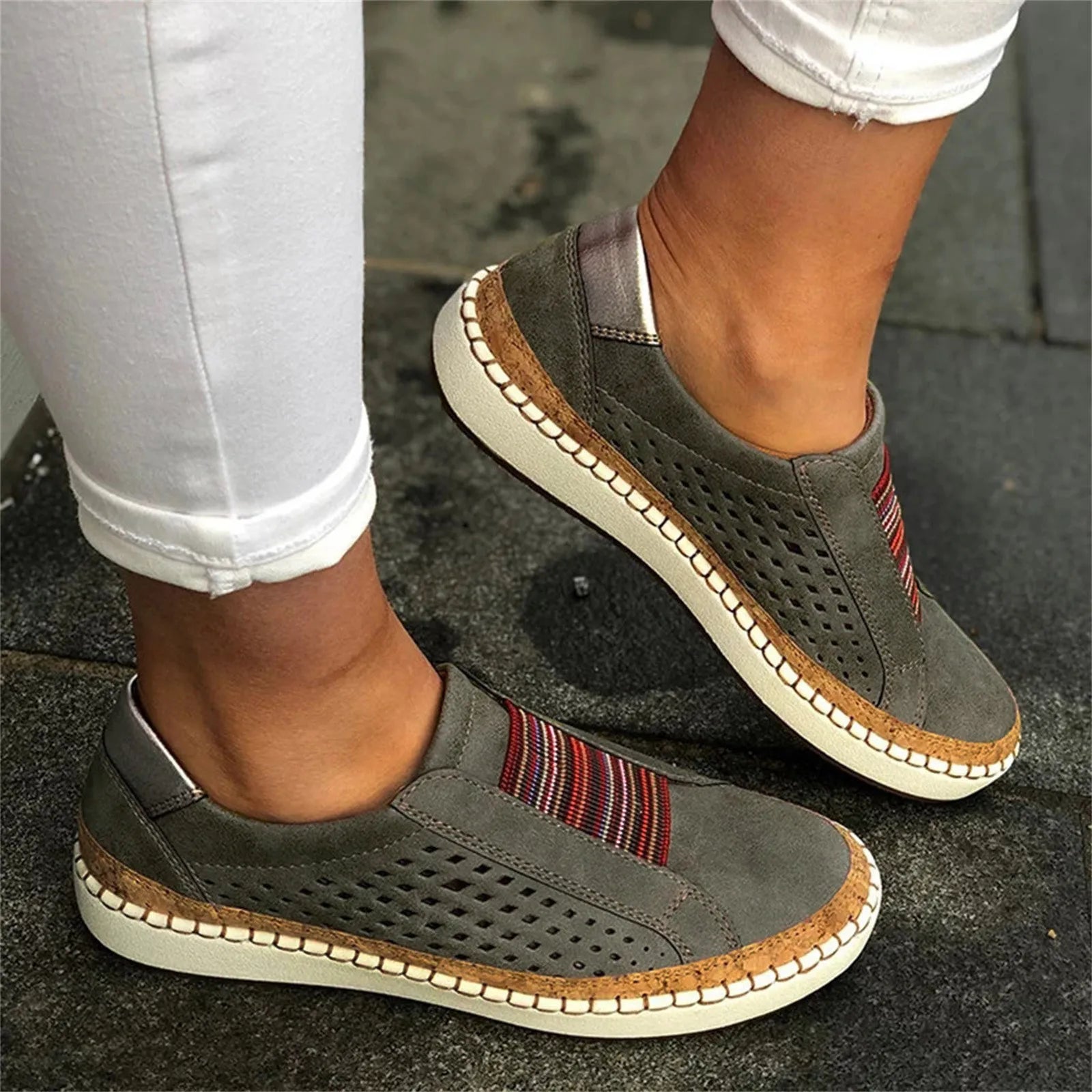 Zapatos de malla con agujeros para Mujer, calzado plano y transpirable, Tendencia 2024, 2024
