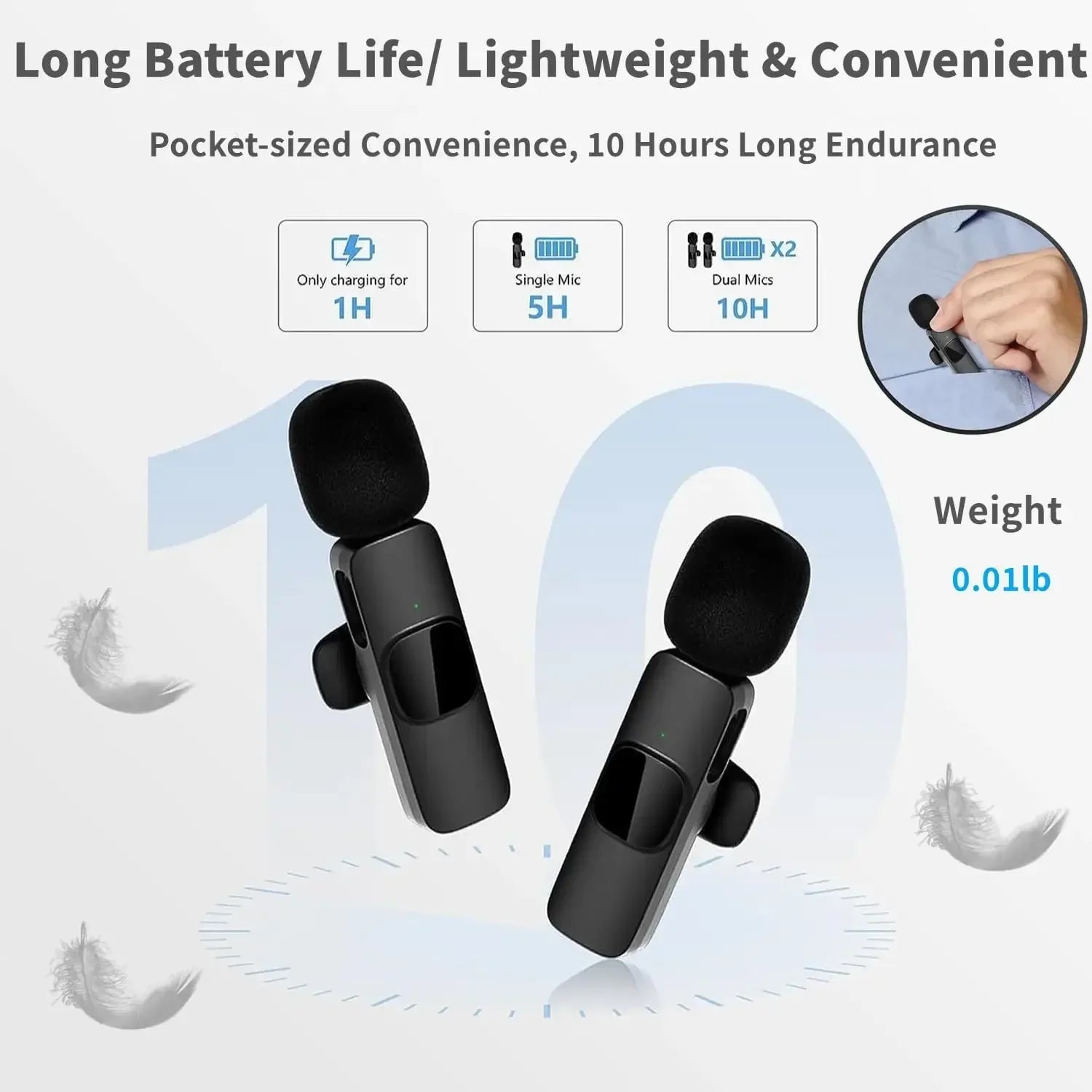 Mini micrófono inalámbrico para teléfonos móviles micrófono Lavalier inalámbrico para iPhone grabación de vídeo transmisión en vivo YouTube Tik