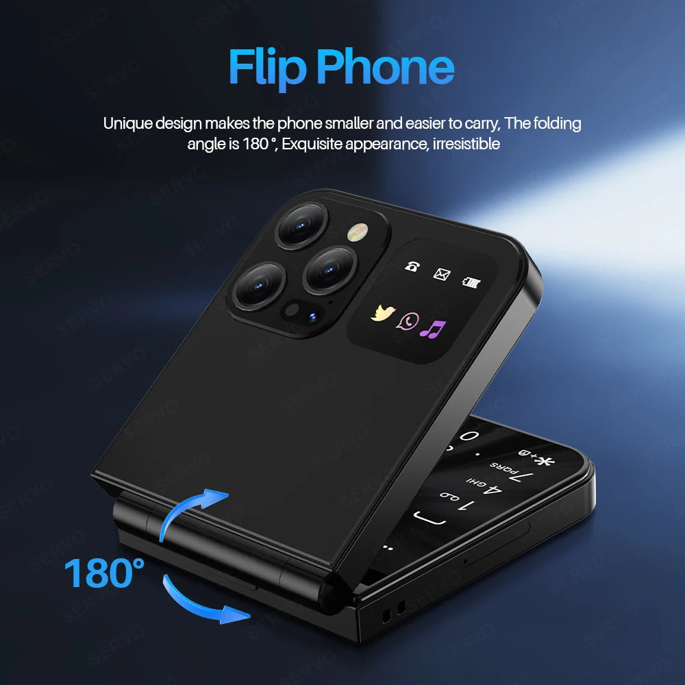 SERVO A50 PRO Flip teléfono móvil 2G GSM 2,4 "pantalla grabadora de llamadas automática marcación rápida 2 SIM televisores plegables oficial auténtico
