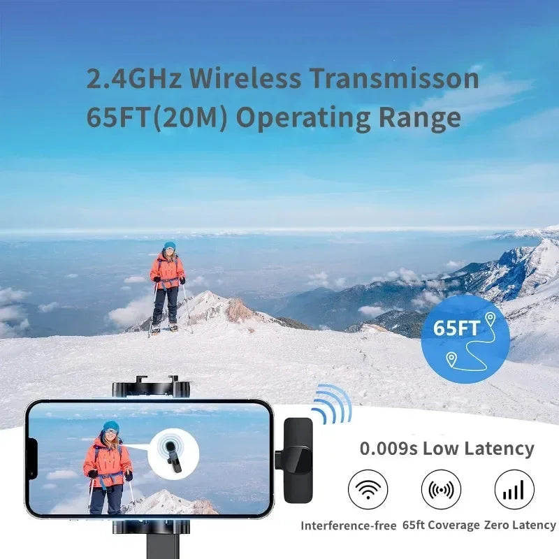 Mini micrófono inalámbrico para teléfonos móviles micrófono Lavalier inalámbrico para iPhone grabación de vídeo transmisión en vivo YouTube Tik