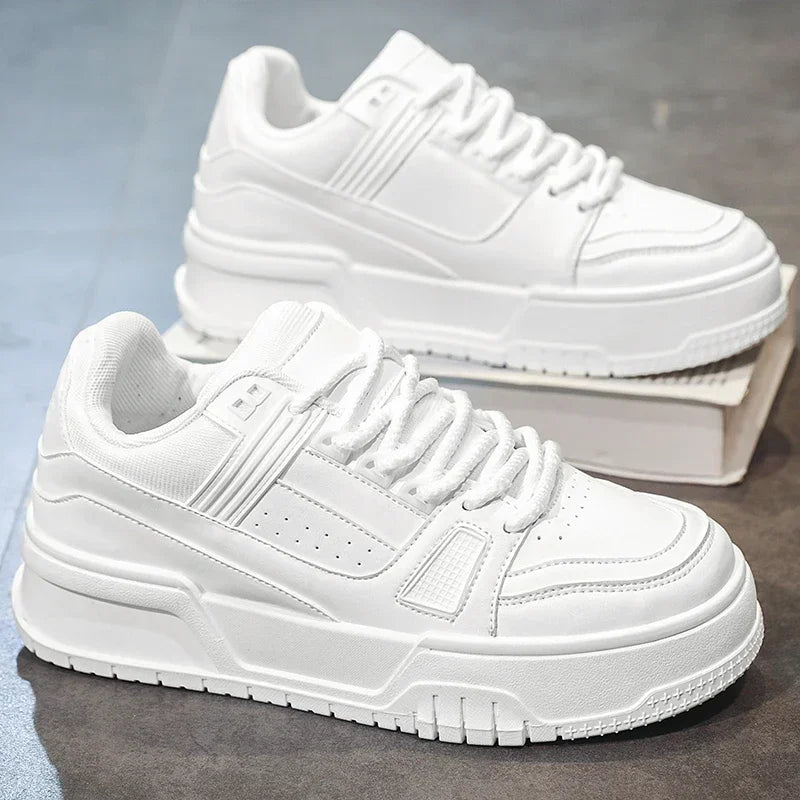 2025 nuevos zapatos de hombre tendencia de primavera todos los deportes ocio Color sólido zapatos bajos suelas gruesas aumentar la marea del pan zapatos