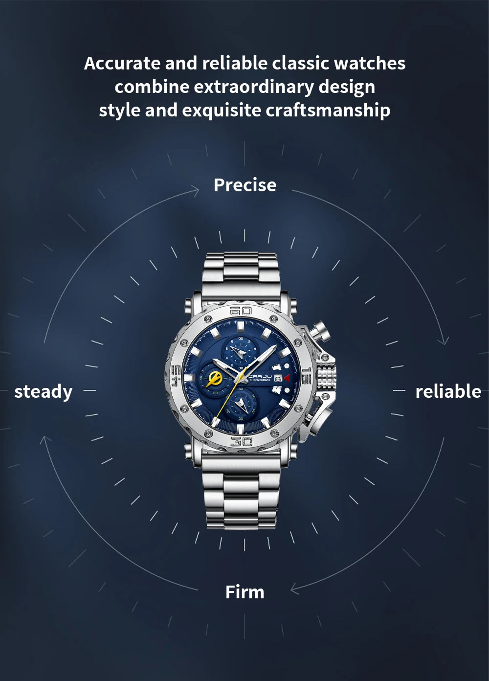 2025 nuevo Reloj deportivo de cuarzo para Hombre, acero inoxidable 316L, zafiro, esfera grande, relojes para Hombre, Reloj resistente al agua 30M, Reloj para Hombre