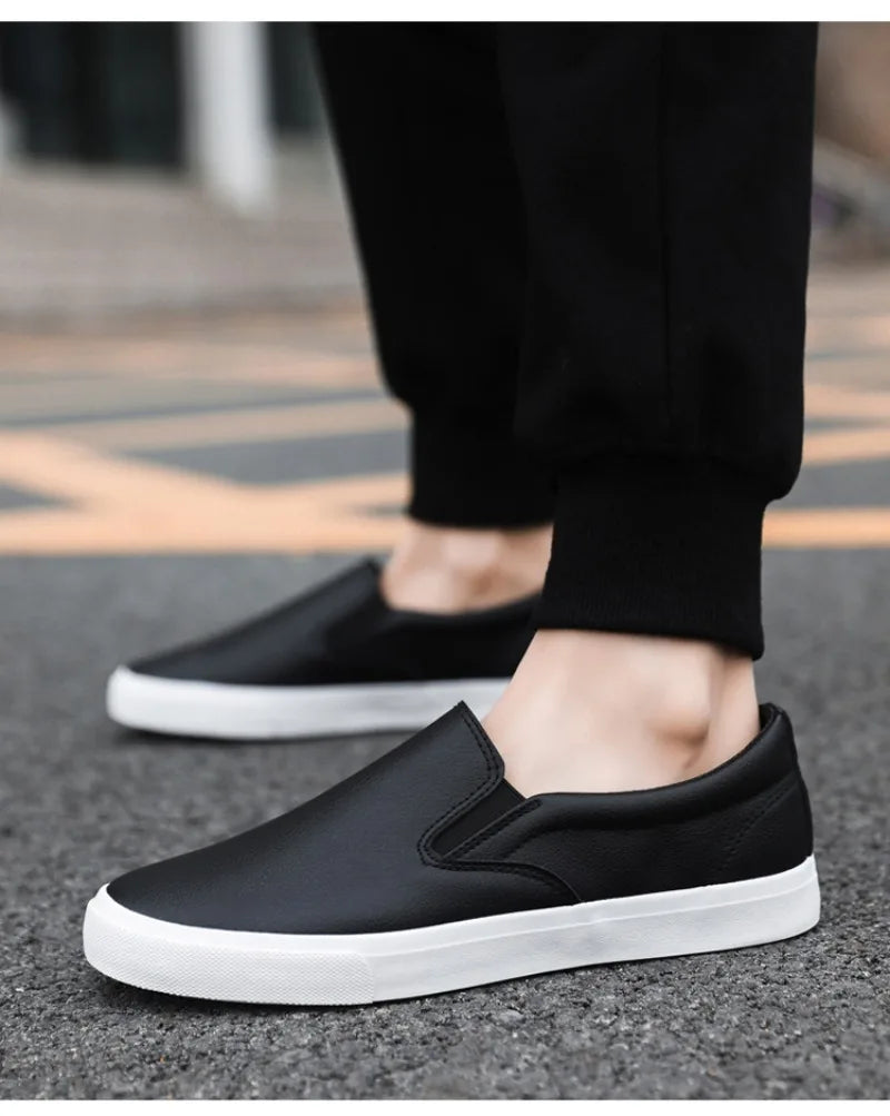 Zapatos Informales De Cuero Para Hombre, Calzado Plano Conciso, Mocasines Sin Cordones, 2 Colores, Moda De Primavera, Novedad