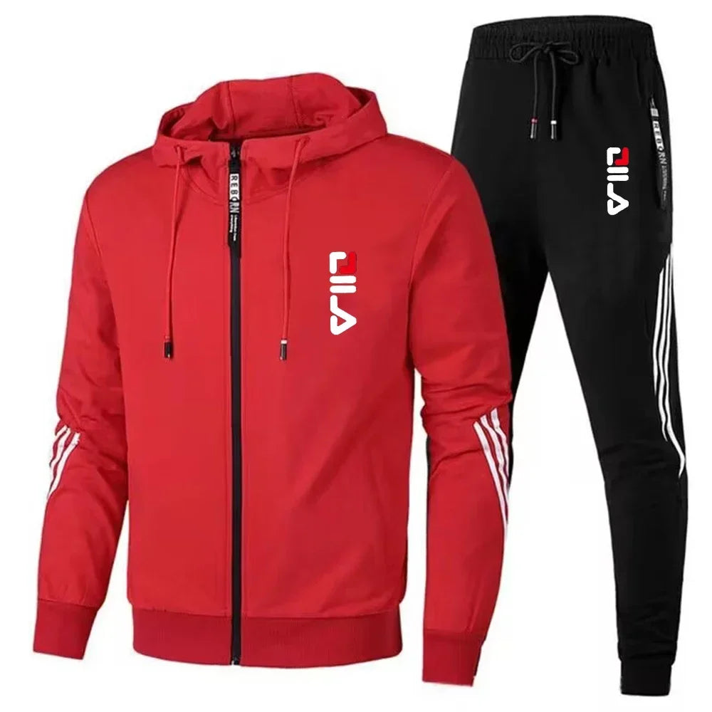 Conjunto de ropa deportiva para hombre para primavera y otoño 2025: chaqueta deportiva casual + pantalón deportivo, moda jogging y traje deportivo elegante.