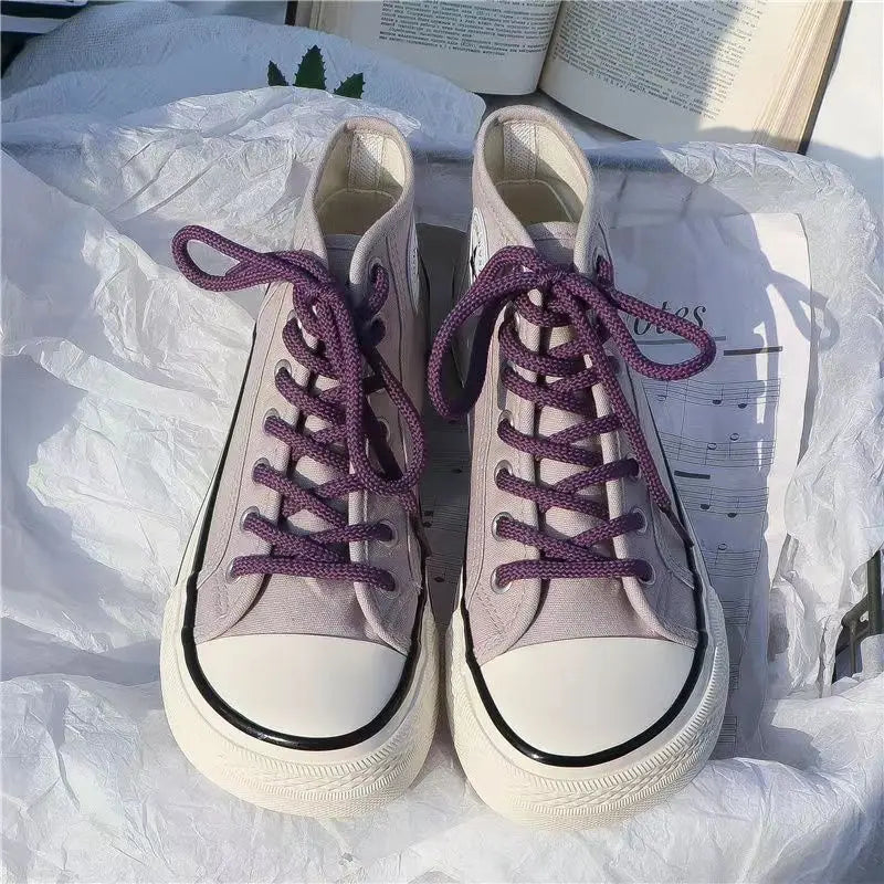 Zapatos De Mujer Tendencia, zapatillas De plataforma para Mujer, cabeza De Mango, Zapatos De lona informales para Mujer, zapatillas transpirables, Zapatos De Skateboard 2025