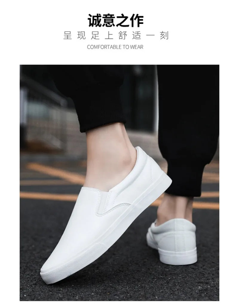 Zapatos Informales De Cuero Para Hombre, Calzado Plano Conciso, Mocasines Sin Cordones, 2 Colores, Moda De Primavera, Novedad