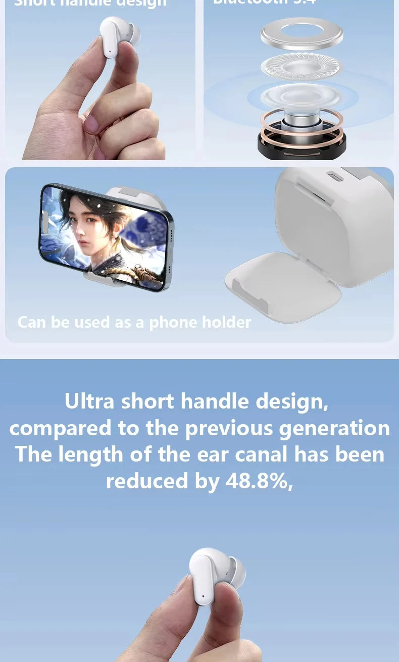 Auricular Wireless Bluetooth Earphones In Ear Noise Reduction Sports Waterproof for Android, iOS, PC Long Battery Life