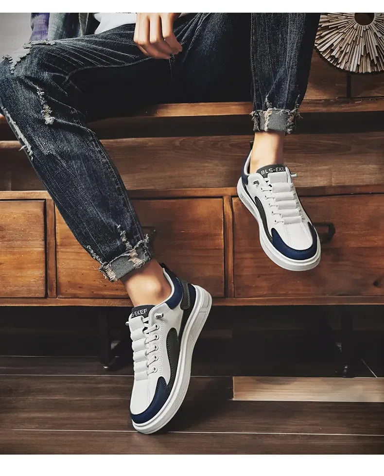 Zapatillas De deporte para Hombre tendencia 2025, nuevos Zapatos De Hombre De cuero a la moda, Zapatos informales De moda para Hombre, Zapatos deportivos para correr, Zapatos De Hombre