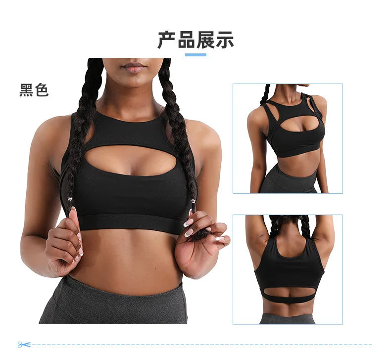Ropa interior deportiva que absorbe los golpes para mujer, correr de alta intensidad, fitness, sujetador de yoga, sensación desnuda, sujetador de talla grande