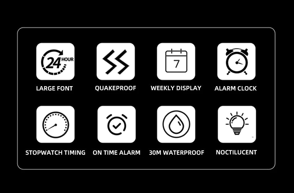 Reloj Digital de tendencia a la moda para niños jóvenes, nuevo reloj electrónico multifuncional luminoso resistente al agua con pantalla grande para hombres