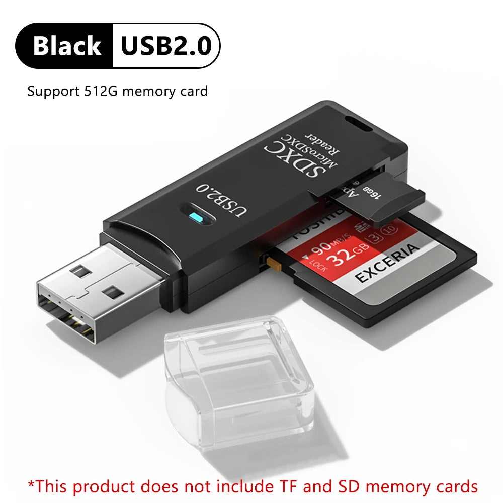 Lector de tarjetas USB 3,0 2 en 1, lector de tarjetas Micro TF sd, adaptador usb, lector de tarjetas de alta velocidad, tarjeta de memoria TF para PC, accesorios para ordenador portátil
