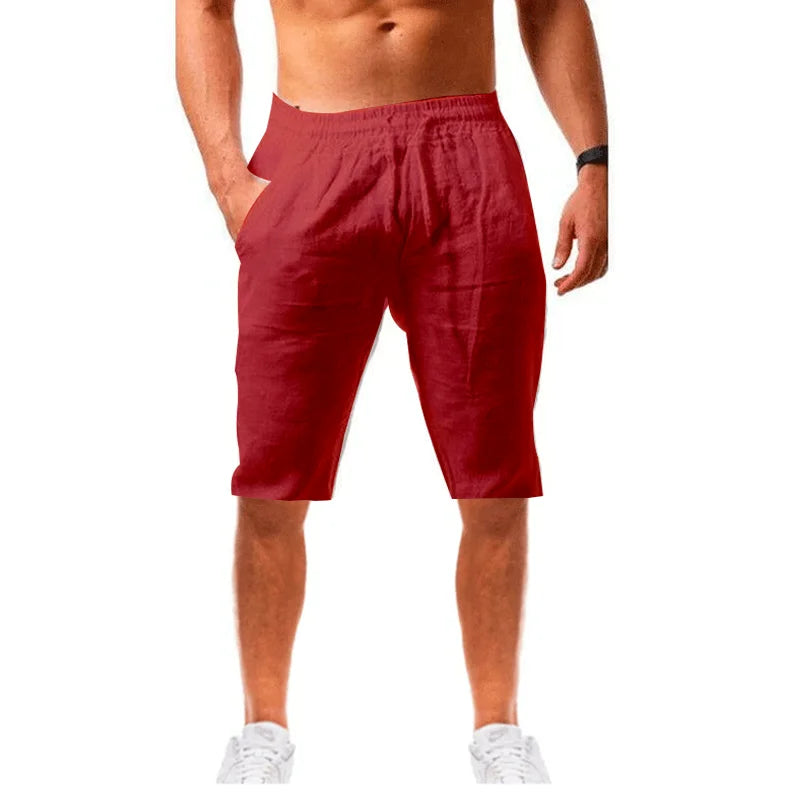 Ttrend New Men's Shorts  Cotton and Linen Beach Jogging  Leisure Sports Short Pants