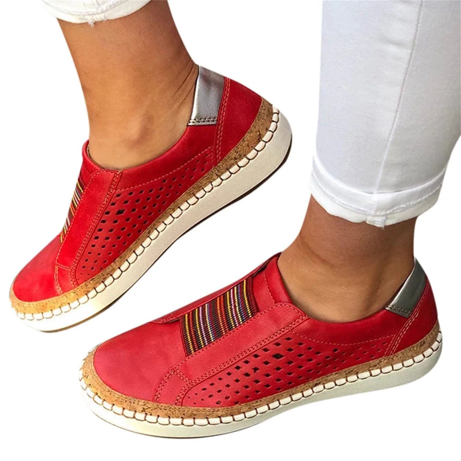 Zapatos de malla con agujeros para Mujer, calzado plano y transpirable, Tendencia 2024, 2024
