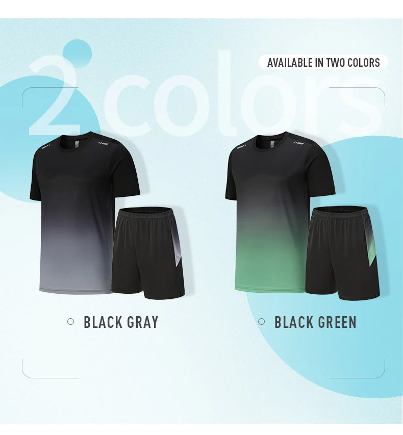 Ropa Deportiva de seda de hielo para hombre, Conjunto de camiseta de manga corta de secado rápido para verano, correr por la mañana, entrenamiento de baloncesto, Sh