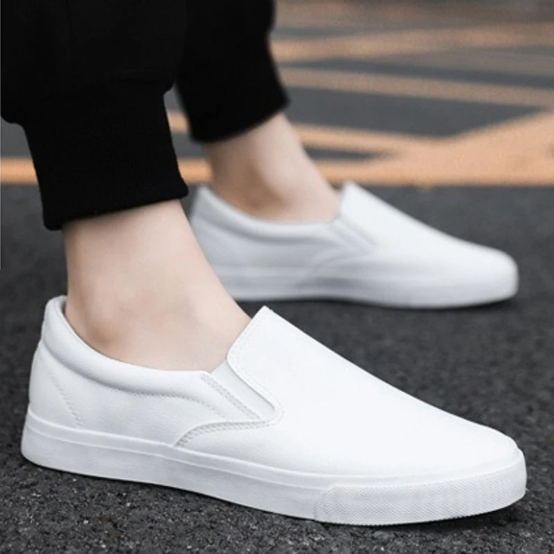 Zapatos Informales De Cuero Para Hombre, Calzado Plano Conciso, Mocasines Sin Cordones, 2 Colores, Moda De Primavera, Novedad