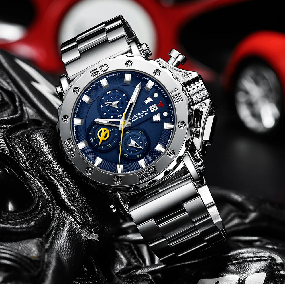 2025 nuevo Reloj deportivo de cuarzo para Hombre, acero inoxidable 316L, zafiro, esfera grande, relojes para Hombre, Reloj resistente al agua 30M, Reloj para Hombre