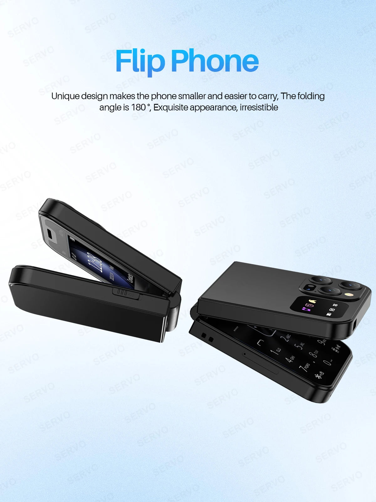 SERVO A50 PRO Flip teléfono móvil 2G GSM 2,4 "pantalla grabadora de llamadas automática marcación rápida 2 SIM televisores plegables oficial auténtico