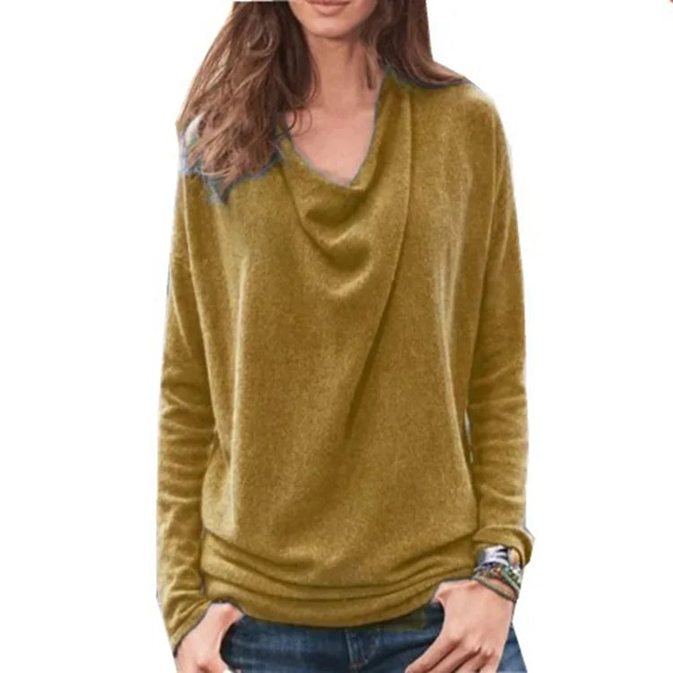 Camiseta elegante de manga larga a la moda para mujer, nueva camiseta, Tops para mujer, Camisetas Mujeres Tendencias 2024, 2024