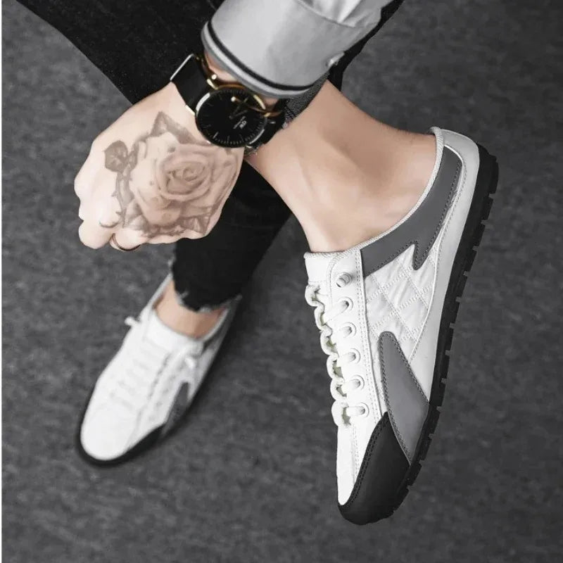 Zapatillas De verano para Hombre, Zapatos informales De fondo plano a la moda para Hombre, Zapatos De soporte De suela blanda, zapatillas De deporte para Hombre