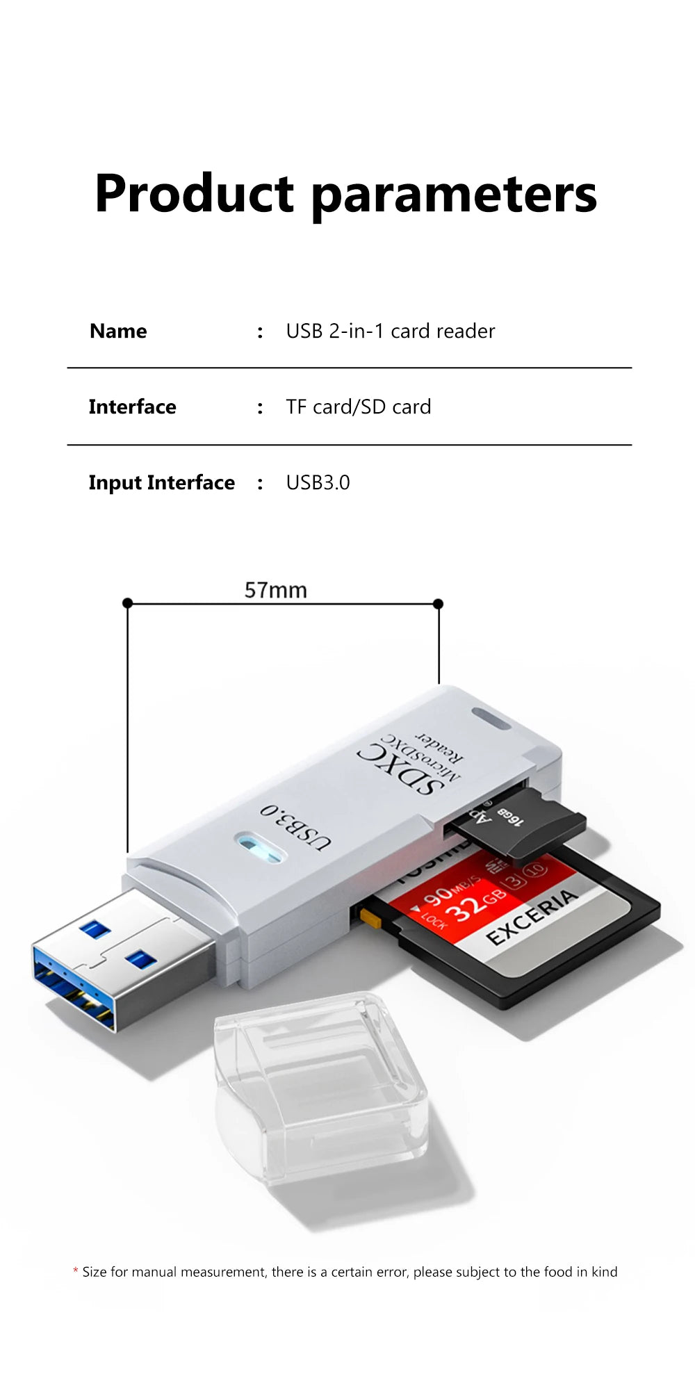Lector de tarjetas USB 3,0 2 en 1, lector de tarjetas Micro TF sd, adaptador usb, lector de tarjetas de alta velocidad, tarjeta de memoria TF para PC, accesorios para ordenador portátil