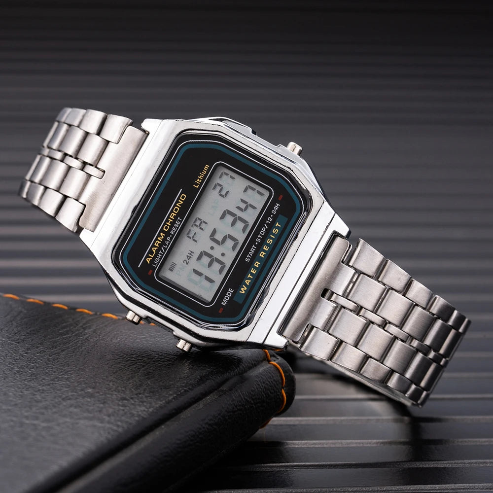 2025 relojes digitales para hombres, reloj de pulsera deportivo resistente al agua, reloj de pulsera LED electrónico dorado para mujeres, reloj informal para hombre