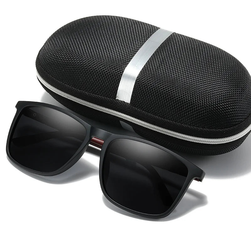 Gafas de sol deportivas para hombre, lentes de sol cuadradas polarizadas, cómodas, ligeras, accesorio con Origina UV400
