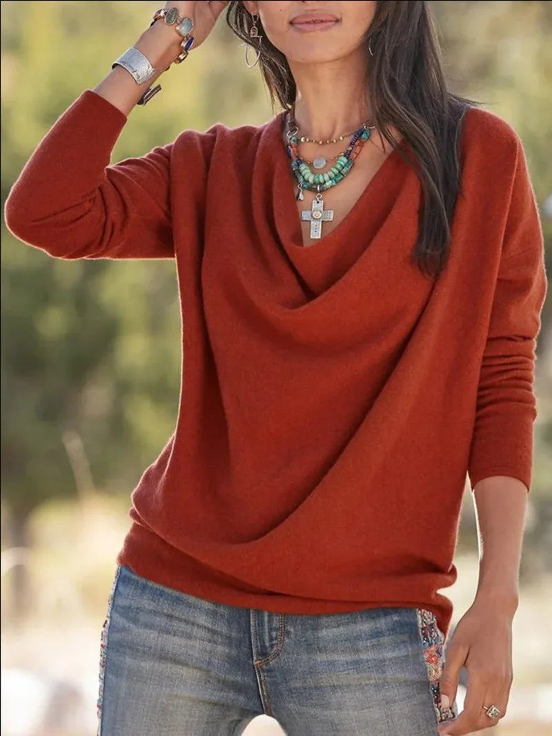 Camiseta elegante de manga larga a la moda para mujer, nueva camiseta, Tops para mujer, Camisetas Mujeres Tendencias 2024, 2024
