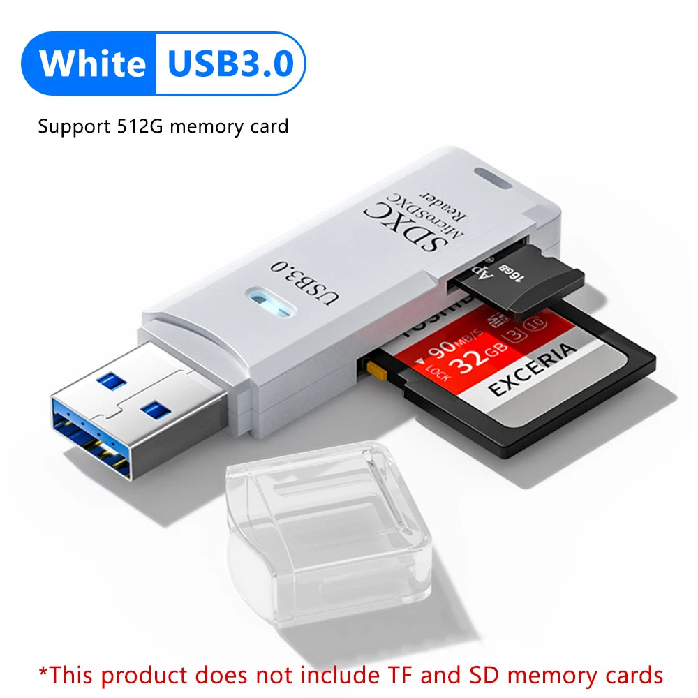 Lector de tarjetas USB 3,0 2 en 1, lector de tarjetas Micro TF sd, adaptador usb, lector de tarjetas de alta velocidad, tarjeta de memoria TF para PC, accesorios para ordenador portátil