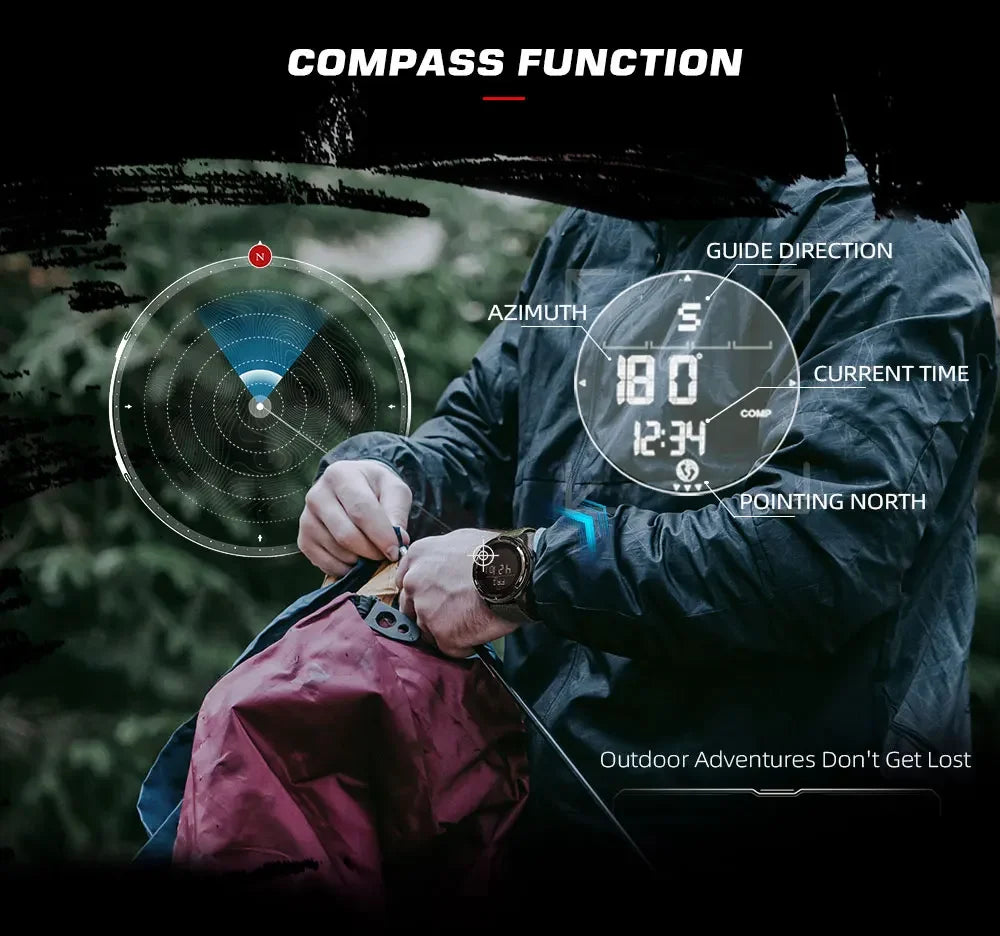 NORTH EDGE ALPS Reloj digital de fibra de carbono para hombre Shock Militray Sports Super ligero Brújula para exteriores Relojes de pulsera impermeables de 50 M