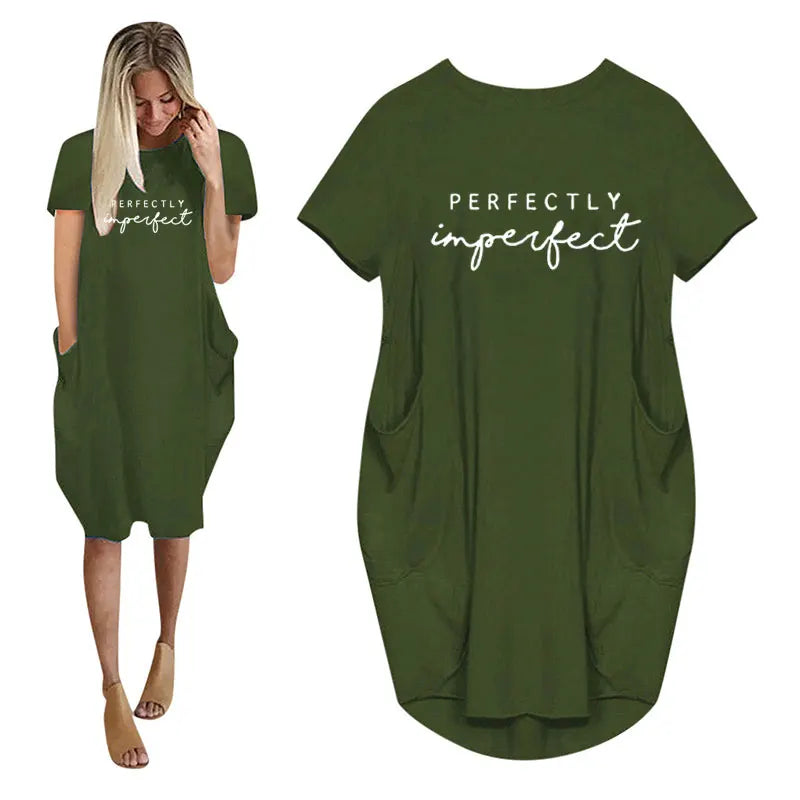 Vestido holgado de manga corta de verano para mujer, vestido de talla grande con bolsillo, estilo camiseta, Mini Vestidos informales sueltos de verano