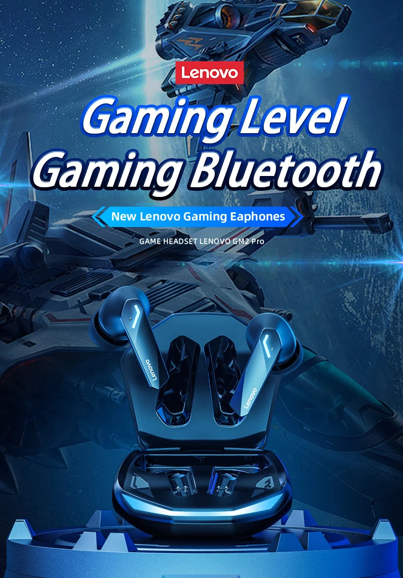 Lenovo GM2 Pro auriculares para juegos Bluetooth 5,3 auriculares deportivos modo Dual HD llamada auriculares con reducción de ruido con micrófono auriculares de música